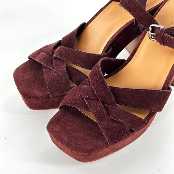 Splendid Piper Heel Women's Sandals in Burgundy - Picture 6 of 7
